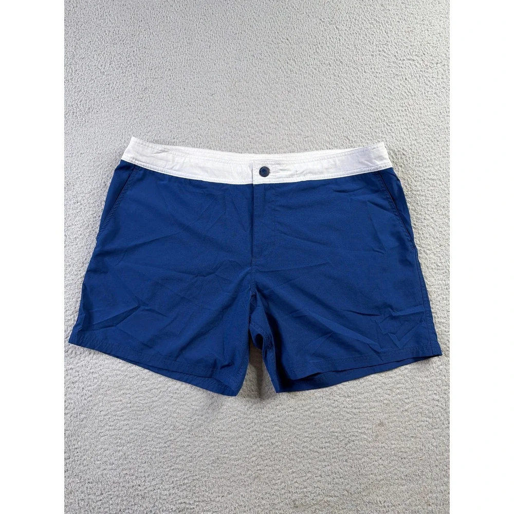 Chubbies Mens XXL Blue White Red Colorblock Shorts Lined Swim Trunks 6